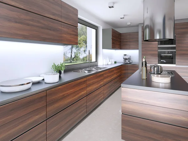 Moderne Keuken Eigentijdse Stijl Rendering — Stockfoto