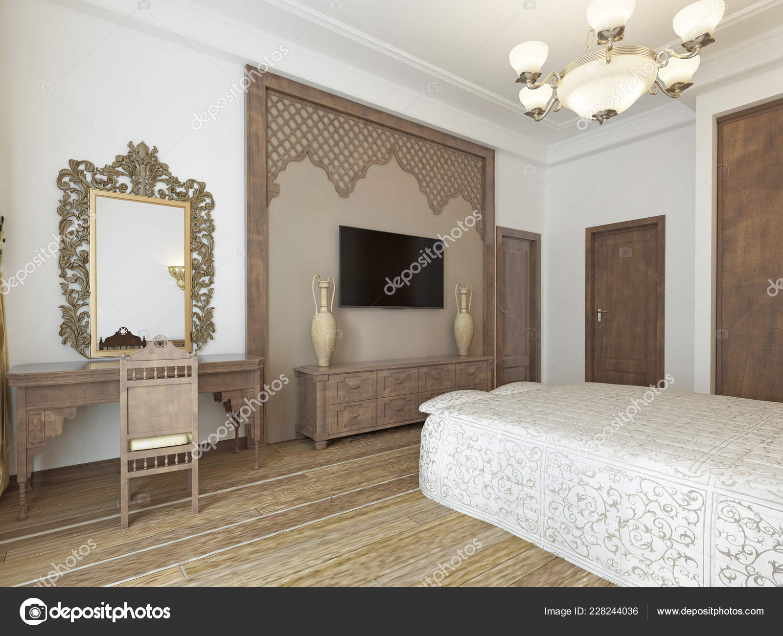Bedroom Middle Eastern Arabian Style Luxurious Wooden