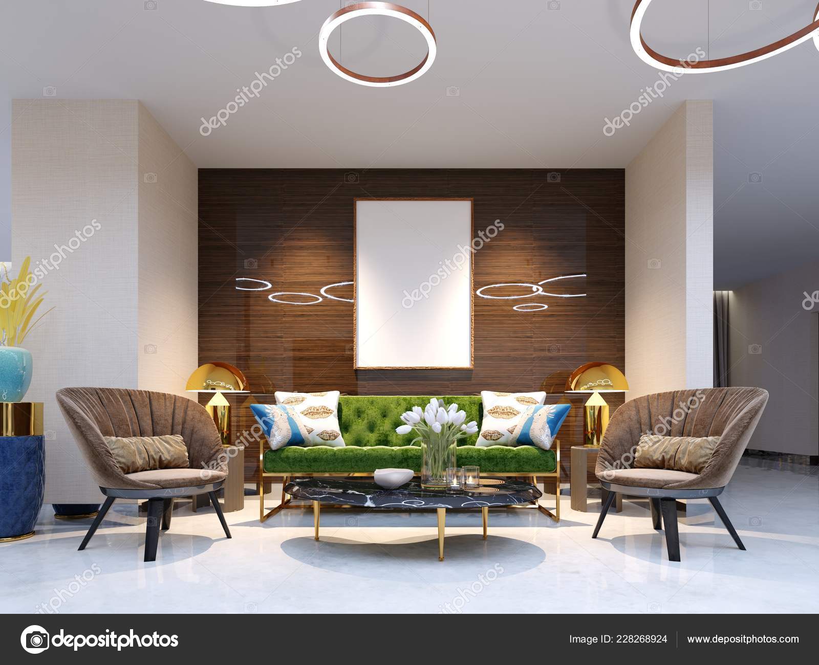 Reception Area Lounge Area Beautiful Colored Furniture Sofa