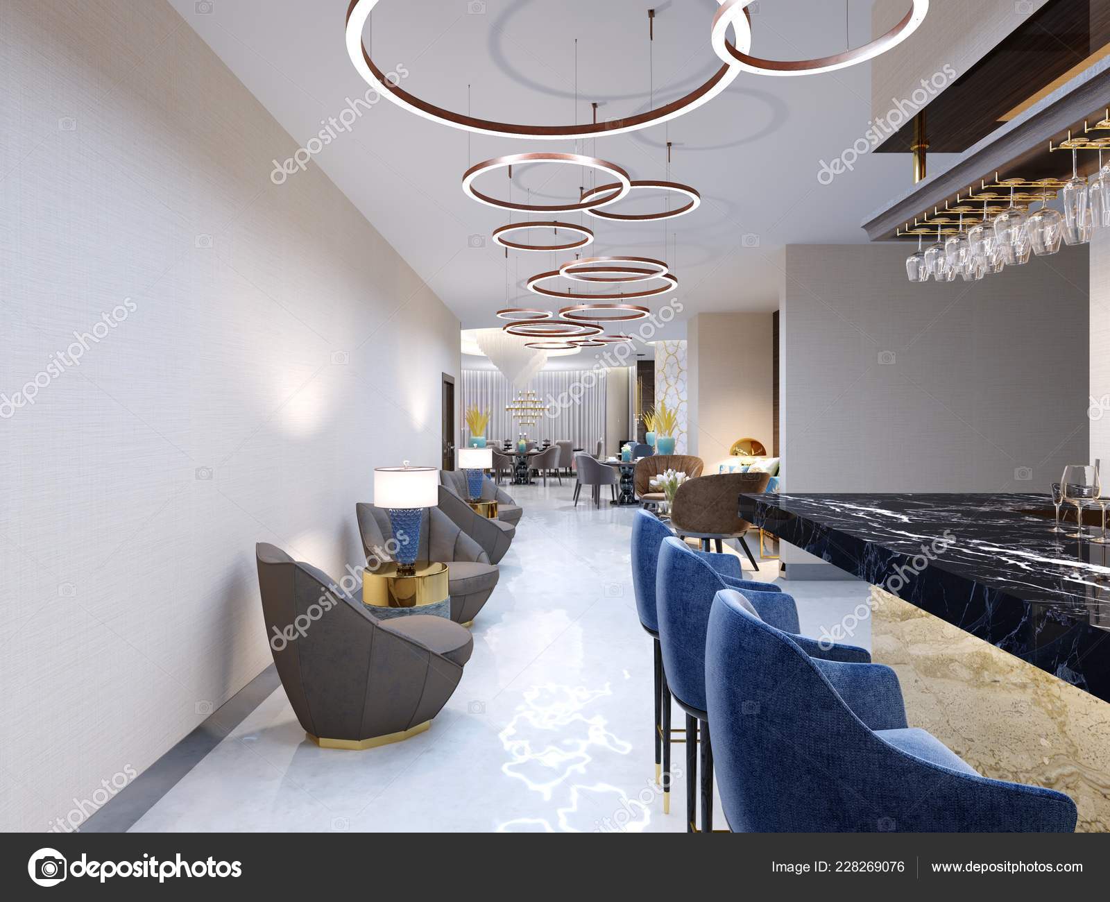 Modern Reception Area Large Upholstered Designer Armchairs