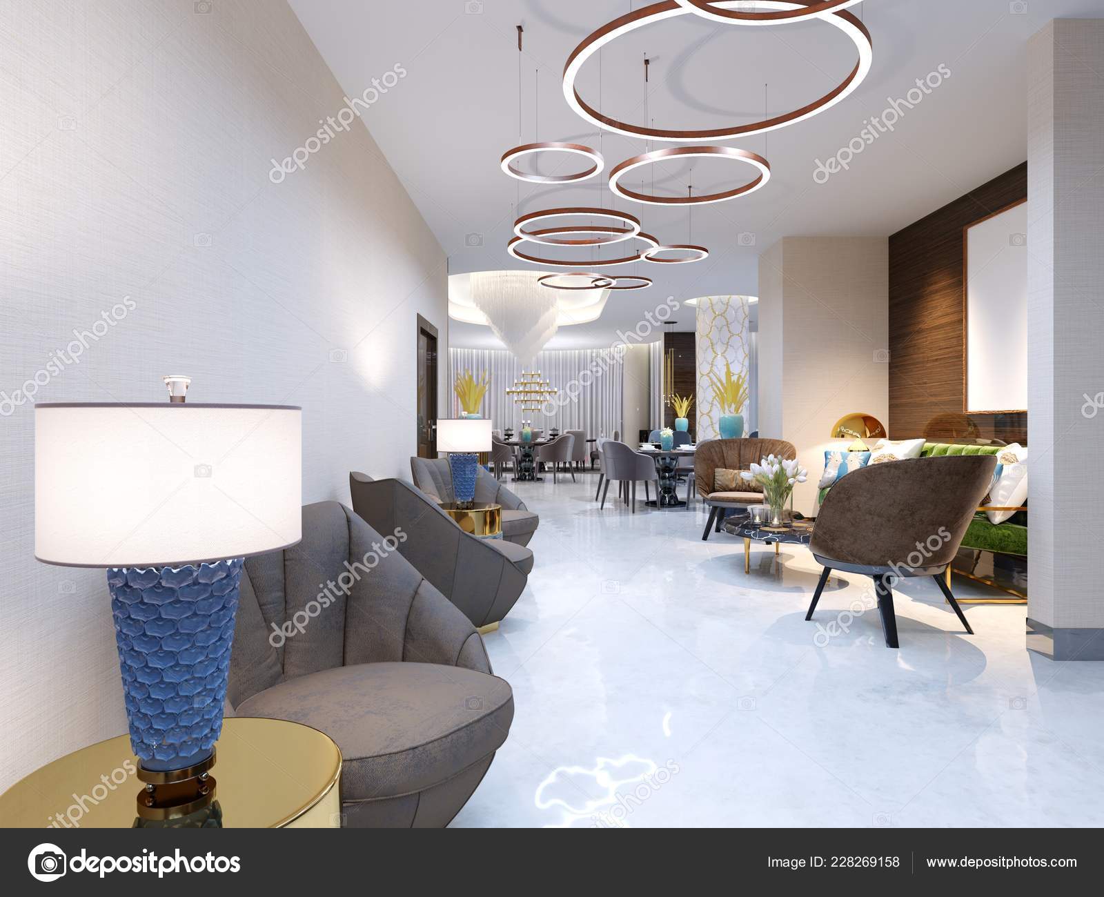 Modern Reception Area Large Upholstered Designer Armchairs