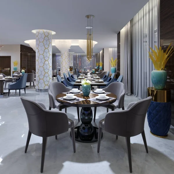 Restaurant Und Lounge Bereich Einem Modernen Hotel Darstellung — Stockfoto