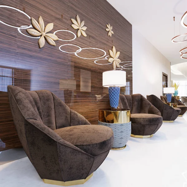 Waiting Area Five Star Hotel Luxurious Large Recliner Rendering — Stock Photo, Image