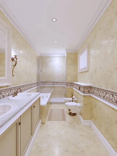 Lujoso Baño Estilo Antiguo Renderizado — Foto de Stock