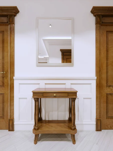 現代古典的な内部の廊下でキーのテーブル レンダリング — ストック写真