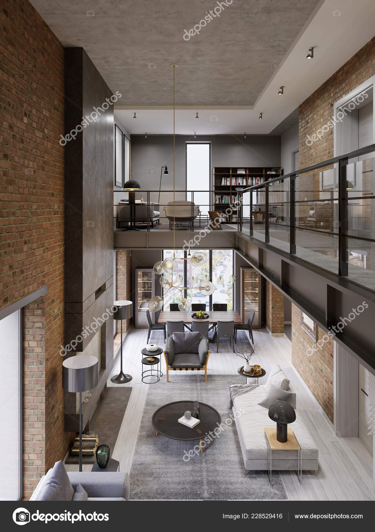 Loft Modernes Interieur Als Eine Offene Moderne Wohnung