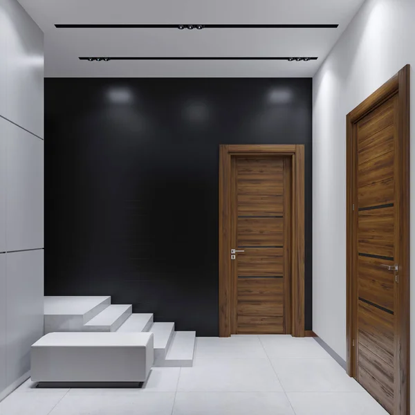 Sala Entrada Moderna Estilo Minimalista Renderização — Fotografia de Stock