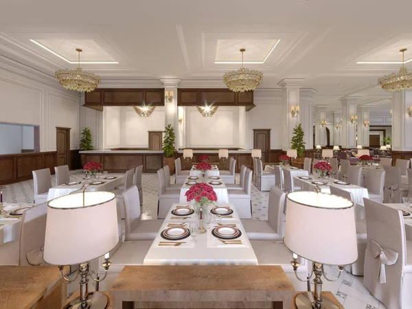 Intérieur Classique Restaurant Hôtel Rendu — Photo