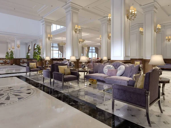 Luxus Viktorianischen Stil Hotel Lobby Interieur Look Darstellung — Stockfoto
