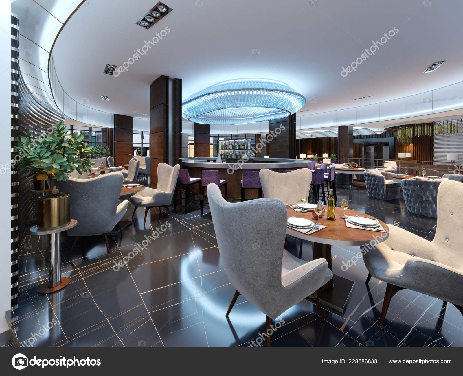 Modern Bar Restaurant Luxurious Modern Style Elegant Furniture