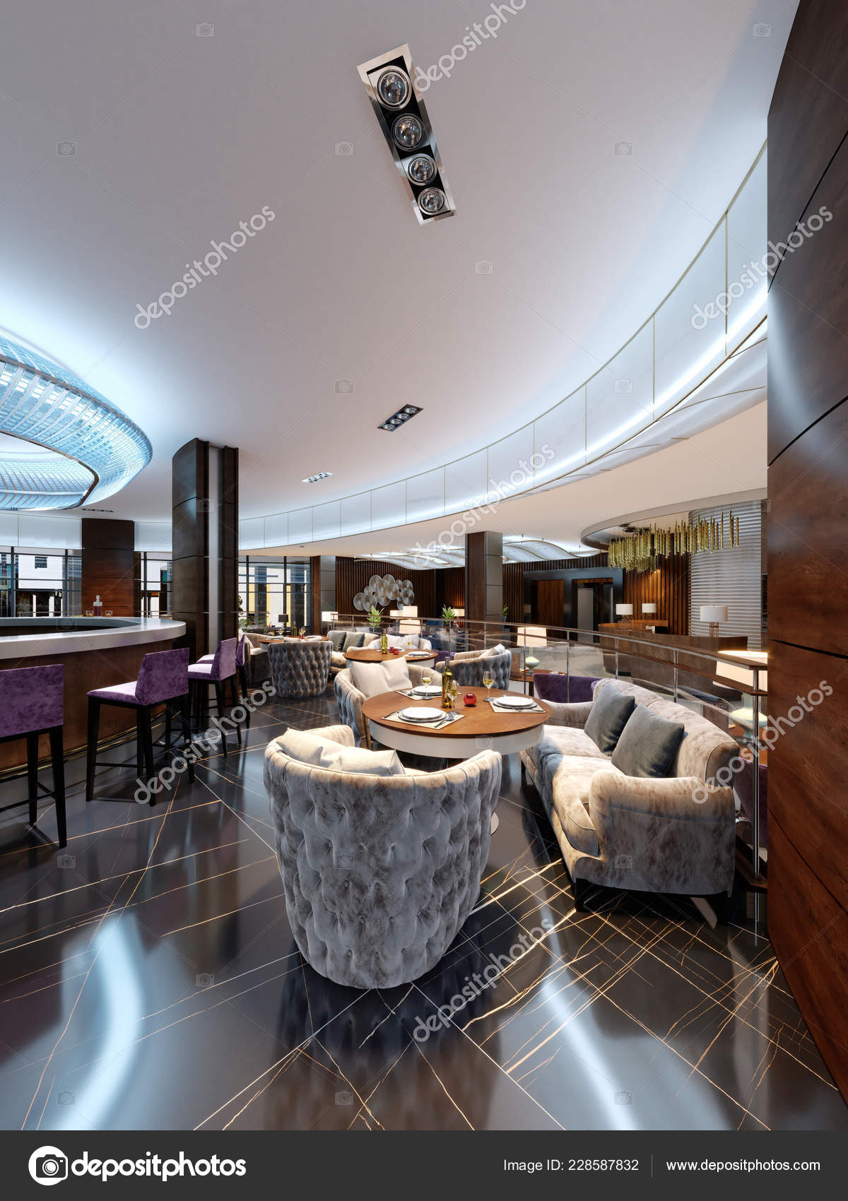 Modern Bar Restaurant Luxurious Modern Style Elegant Furniture