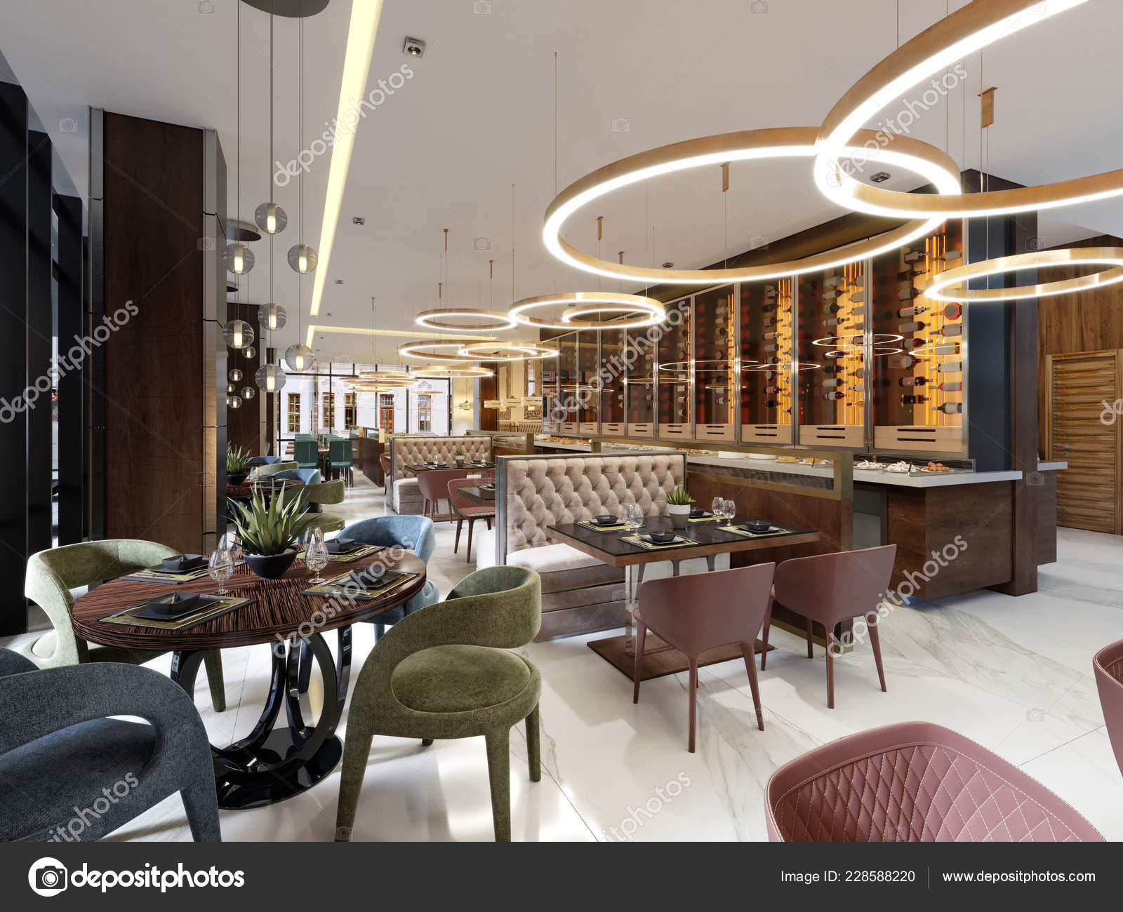 Luxury Restaurant Contemporary Style Exquisite Modern Furniture