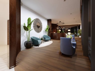 Toplantı dinlenme alanı. 3D render