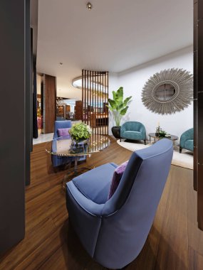 Toplantı dinlenme alanı. 3D render