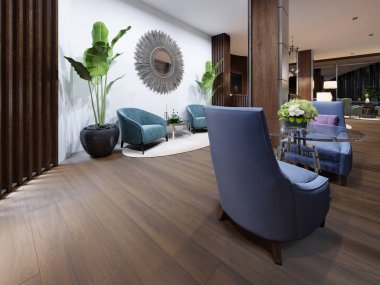 Toplantı dinlenme alanı. 3D render