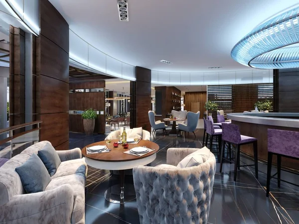 Bar Restoran çağdaş tarzda sayacı ile. 3D render