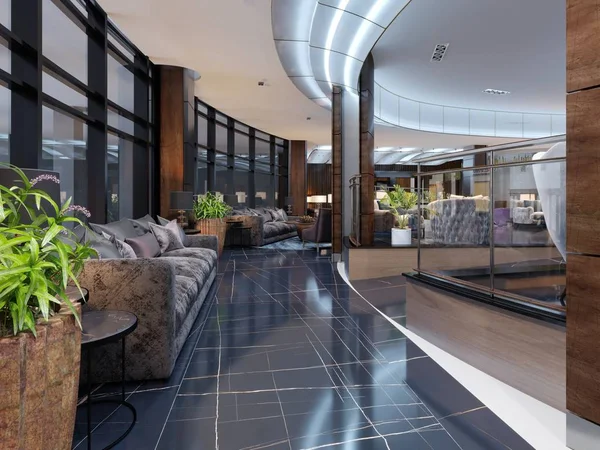 Ingang Van Lobby Van Het Luxe Met Lounge Het Hotel — Stockfoto