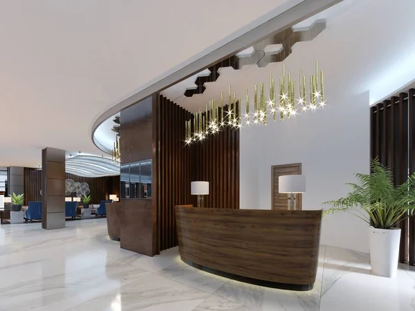 Reception Area Modern Hotel Rendering — Stock Photo, Image