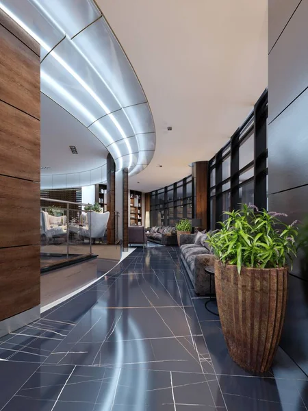 Luxury Lobby Entrance Lounge Area Hotel — Stock Photo, Image