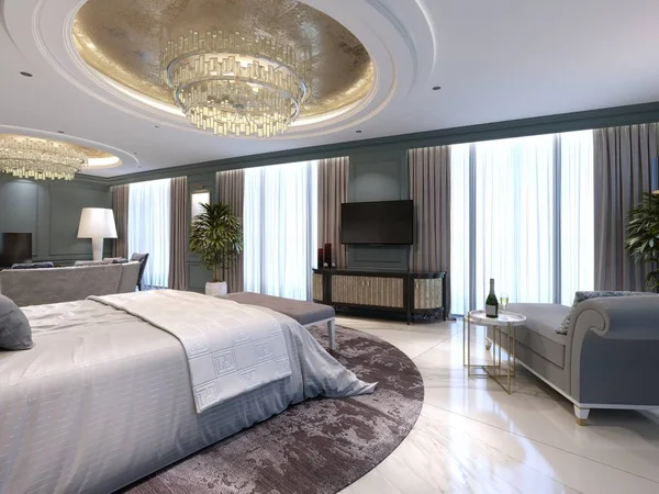 Kamer Een Luxe Nieuw Hotel Met Open Ruimte Een Slaapkamer — Stockfoto