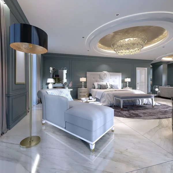 Sofa Tidur Dengan Lampu Lantai Apartemen Studio Modern Dengan Kamar — Stok Foto