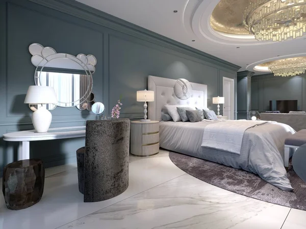 Luxe Presidentiële Suite Met Een Tweepersoonsbed Een Slaapkamer Een Woonkamer — Stockfoto
