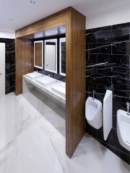 틈새와 대리석 현대적인 스타일에 화장실 렌더링 — 스톡 사진