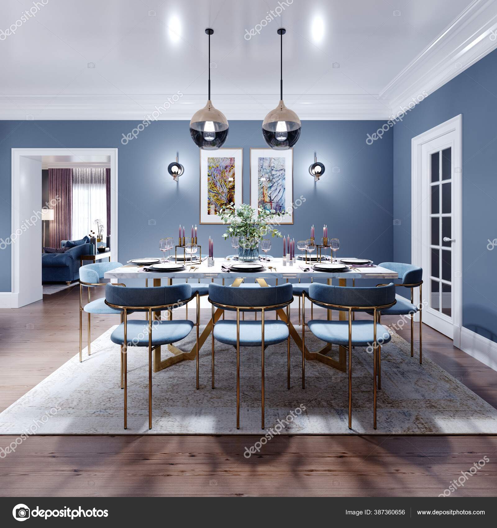 Blue And Brown Dining Room Ideas