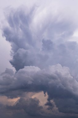 Heaven, Epic Dramatic Storm sky, dark grey blue clouds background texture, thunderstorm, tornado clipart