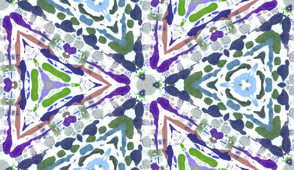 Ethnic colorful modern abstract and drawn oil painting on paper in smear technique. seamless pattern facture, texture, background