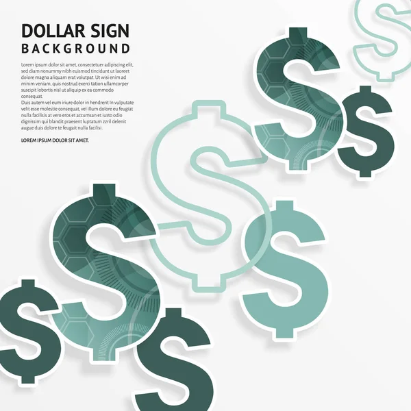 Signos de dólar sobre fondo blanco. Vector . — Vector de stock