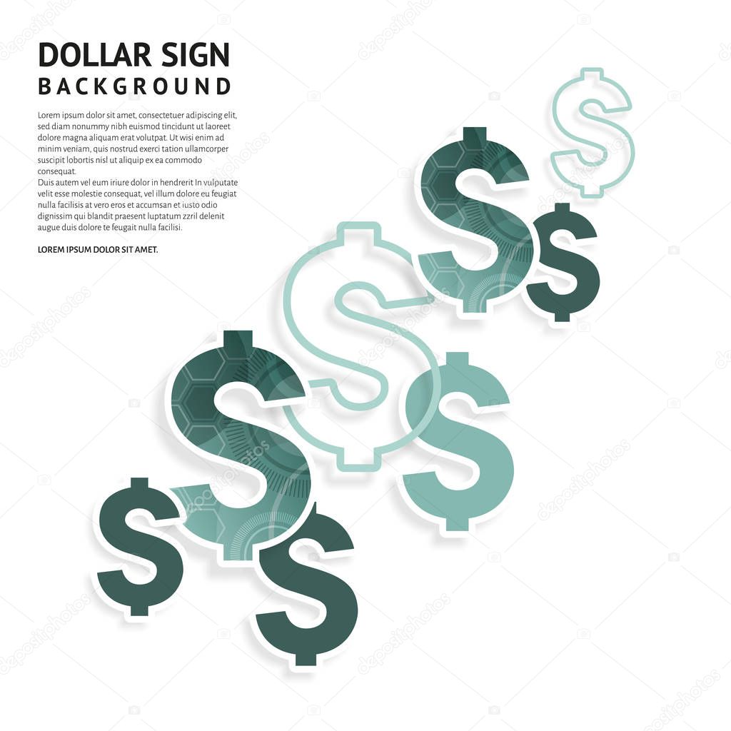 Dollar signs design. American currency signs on white background. Vector.