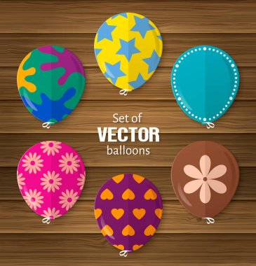 Parti balon içinde düz stil tebrik ve Doğum günü veya diğer günler için yararlı. Vektör.