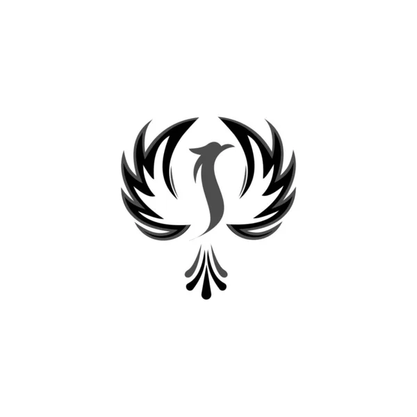 Modern Phoenix Logo Llüstrasyonu Beyaz Zole Arkaplanda Simge Simgesi Işi — Stok Vektör