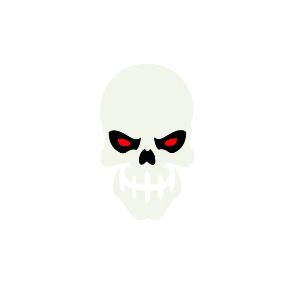 パンフレットバナーと出版のための白い背景に頭蓋骨のロゴデザインイラスト — ストックベクタ