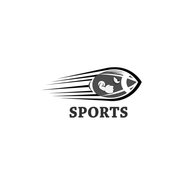Ilustração Vetorial Bola Rugby American Logo Sport Equipamento Atlético Estilo — Vetor de Stock
