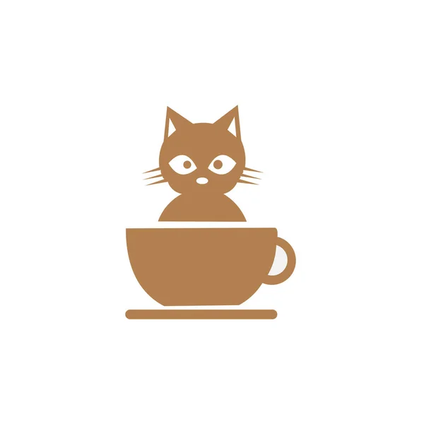 Gatto Carino Tazza Illustrazione Vettoriale Del Fumetto Illustrazione Clip Art — Vettoriale Stock