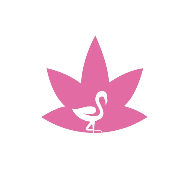 Klasik Flamingo Logosu Tasarımı Bird Vector Design Hayvan Dünyası Llüstrasyonu — Stok Vektör