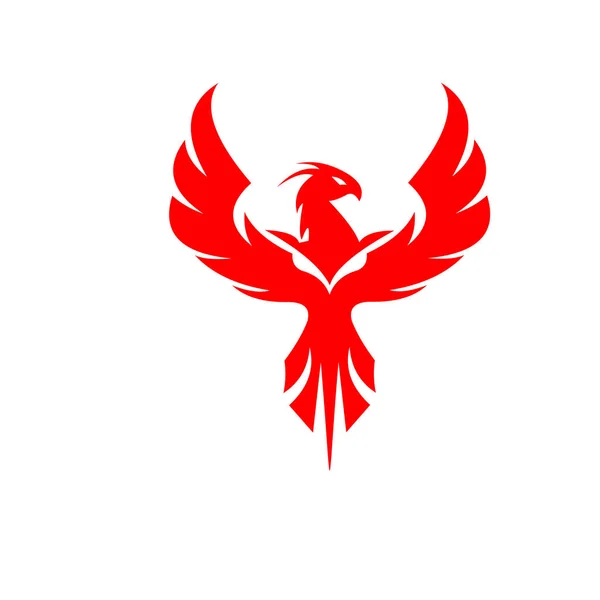 Modern Phoenix Logo Llüstrasyonu Beyaz Zole Arkaplanda Simge Simgesi Işi — Stok Vektör