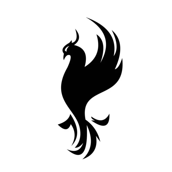 Modern Phoenix Logo Llüstrasyonu Beyaz Zole Arkaplanda Simge Simgesi Işi — Stok Vektör
