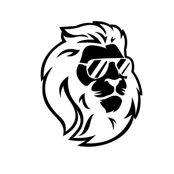 Lion Head Logo Vector Template Diseño Ilustración Sobre Fondo Blanco — Archivo Imágenes Vectoriales