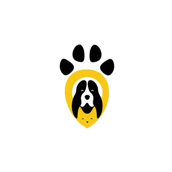 Modelo Logotipo Cão Logotipo Clínica Veterinária Com Imagem Cão Pet —  Vetores de Stock