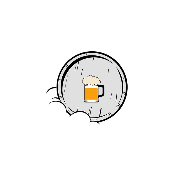 Glas Illustration Emblem Bryggeri Design Vit Bakgrund — Stock vektor