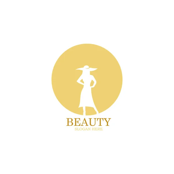 Logo Beauté Avec Fond Blanc Coiffure Spa Cosmétique Salon Beauté — Image vectorielle