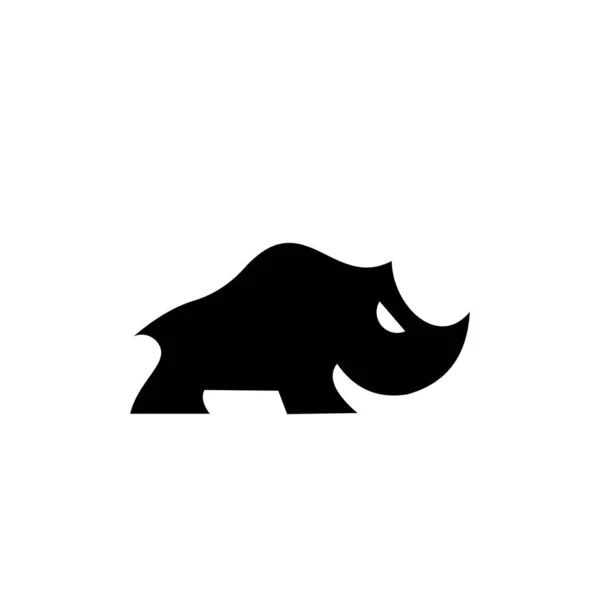 Vetor Ícone Rinoceronte Modelo Logotipo Isolado Branco — Vetor de Stock