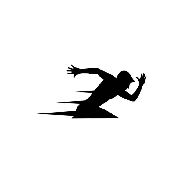 Silhouette Running Homme Sprinteur Départ Explosif Parfait Pour Marathon Course — Image vectorielle