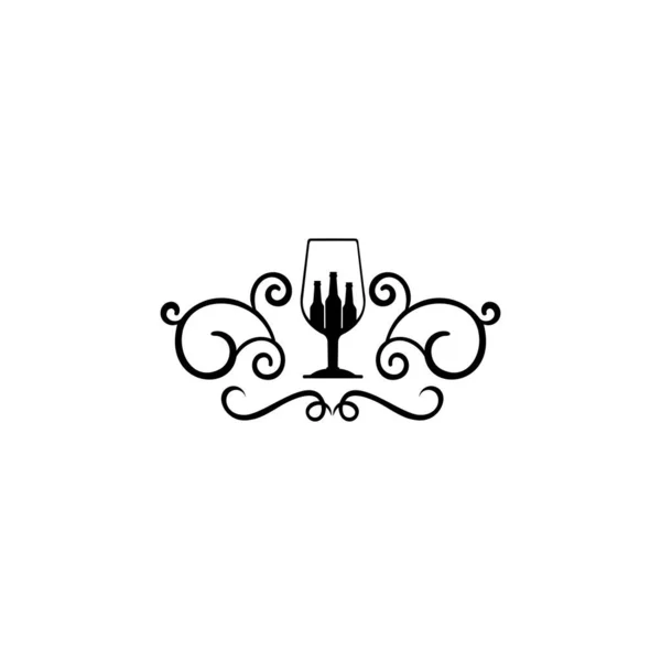 Symbole Icône Vin Motif Emblème Sur Fond Blanc — Image vectorielle