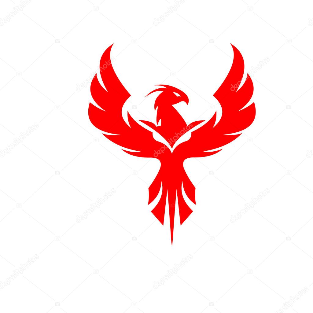 Modern Phoenix Logo Illustration In White Isolated Background, icon symbol business,