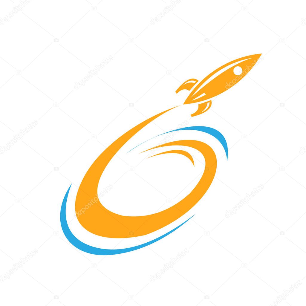 Rocket logo icon vector template, elements, icons, symbols, abstract, set, shapes, innovative and creative inspiration for business company, and marketing promotions with Flat Style