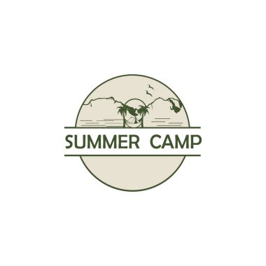 Kamp Dağı Macerası, Dağ Kampı Hediyesi Kamp ve açık hava macera amblemleri için logo.